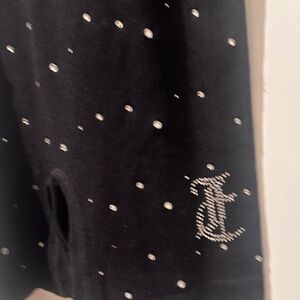 Juicy Couture Black Bodysuit with Silver Rhinestones